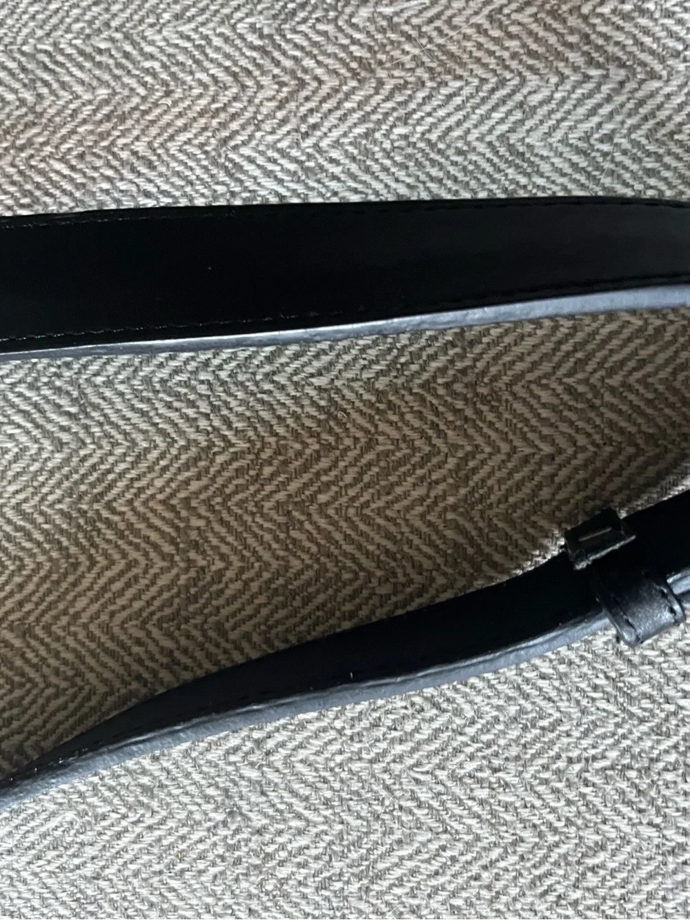 Black Leather Belt with teardrop silver tone buckle